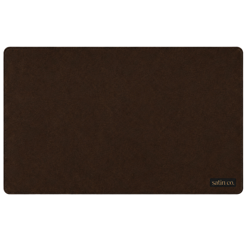 Espresso Brown Stitched Edge Desk Mat